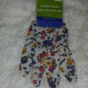 Floral Garden Gloves One Size Fits Most NWT